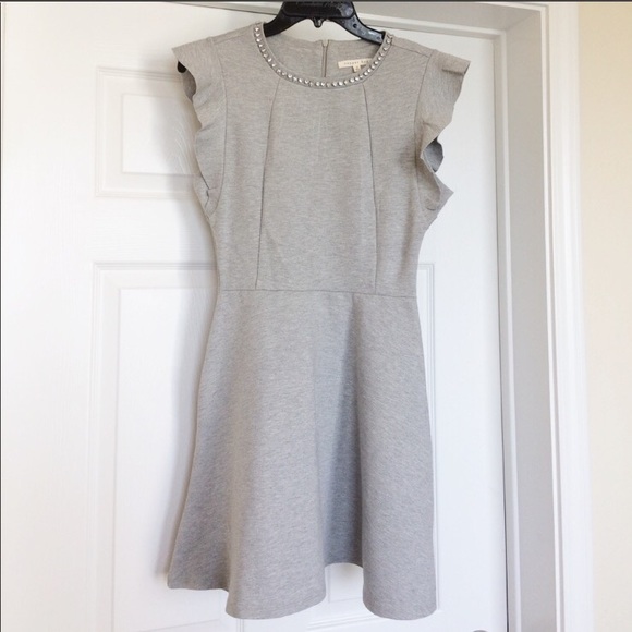 Copper Key Dresses & Skirts - Stunning NWOT Grey Rhinestone Neckline Dress